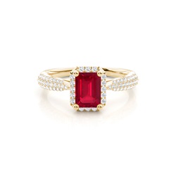 Prong Setting Ruby Side Stone Ring
