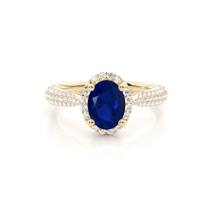 Yellow Gold Sapphire Diamond Engagement Rings