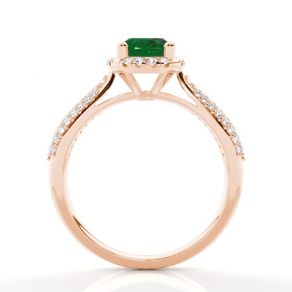 Zinkeneinstellung Ovaler Smaragd-Seitensteinring