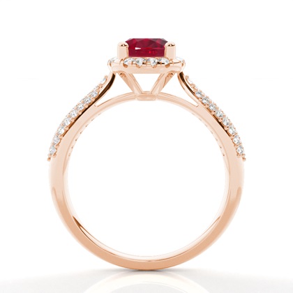 Zinkeneinstellung Ovaler Rubin-Seitensteinring