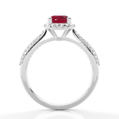 Zinkeneinstellung Ovaler Rubin-Seitensteinring