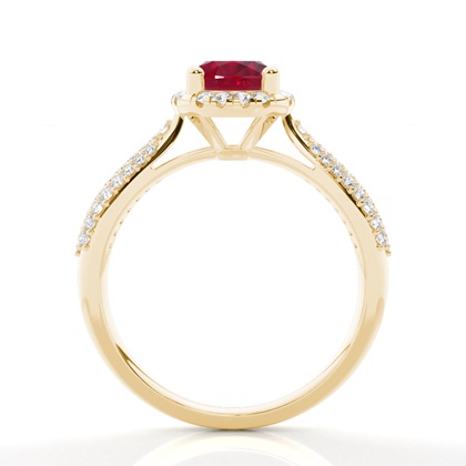 Zinkeneinstellung Ovaler Rubin-Seitensteinring