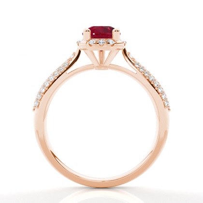 Zinkeneinstellung Birne Rubin Seite Stein Ring