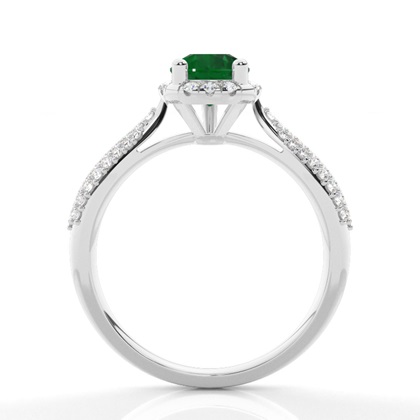 Zinkeneinstellung Birnen-Smaragd-Seitensteinring