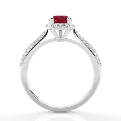 Zinkeneinstellung Birne Rubin Seite Stein Ring