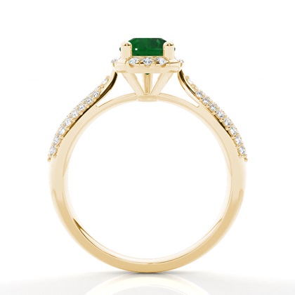 Zinkeneinstellung Birnen-Smaragd-Seitensteinring