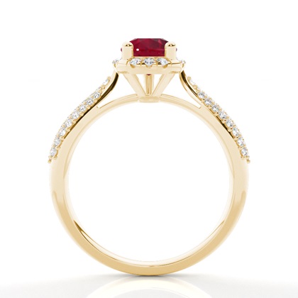 Zinkeneinstellung Birne Rubin Seite Stein Ring