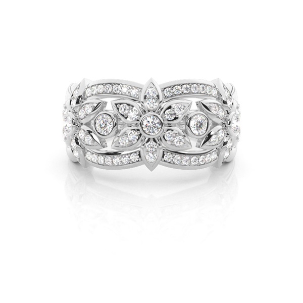 Bezel Setting Round Diamond Fashion Ring