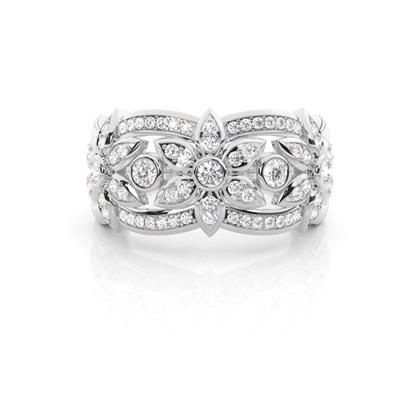 Bezel Setting Round Diamond Fashion Ring