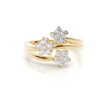 Yellow Gold Cluster Diamond Rings
