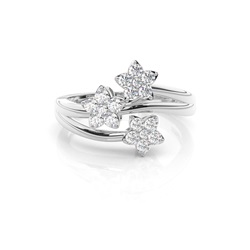 Anello Alla Moda Con Diamante Rotondo Con Incastonatura A Micro Griffe