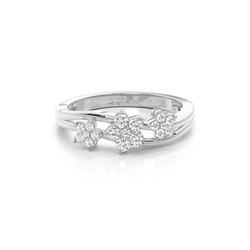 Anello Alla Moda Con Diamante Rotondo Con Incastonatura A Micro Griffe