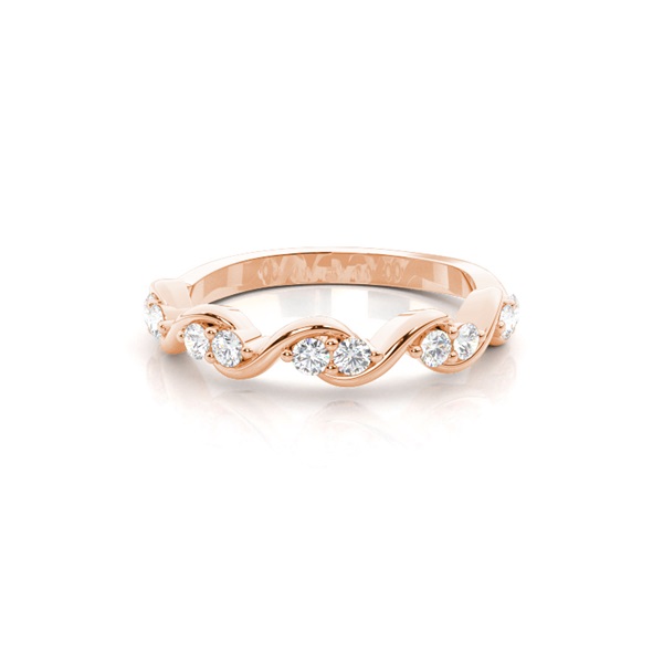 Halber Ewigkeitsring mit rundem Diamant in Krappenfassung