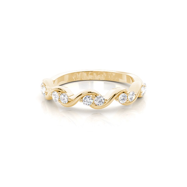 Halber Ewigkeitsring mit rundem Diamant in Krappenfassung