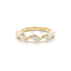 Halber Ewigkeitsring mit rundem Diamant in Krappenfassung