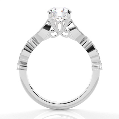 4 Prong Setting Round Diamond Engagement Ring
