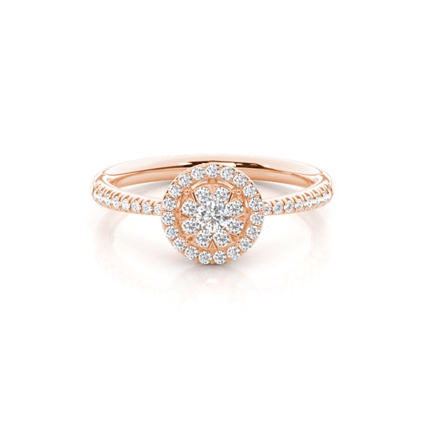 Invisible Prong Setting Round Diamond Cluster Ring