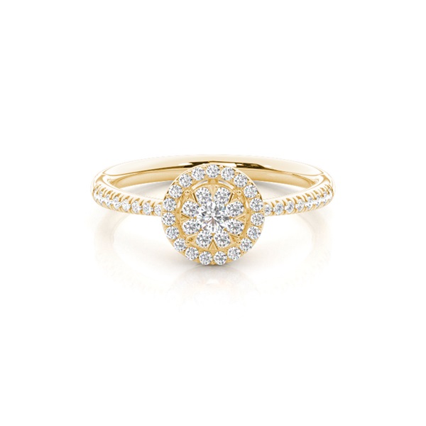 Invisible Prong Setting Round Diamond Cluster Ring