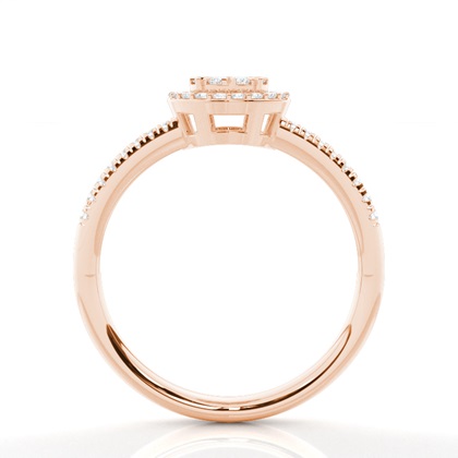 Unsichtbare Zinkeneinstellung Runder Diamantclusterring