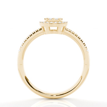 Unsichtbare Zinkeneinstellung Runder Diamantclusterring