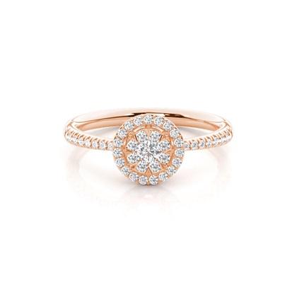 Rose Gold Cluster Diamond Engagement Rings