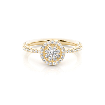 Yellow Gold Cluster Diamond Engagement Rings