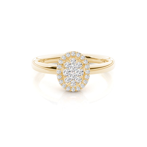 Invisible Prong Setting Round Diamond Cluster Ring