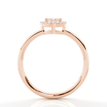 Unsichtbare Zinkeneinstellung Runder Diamantclusterring