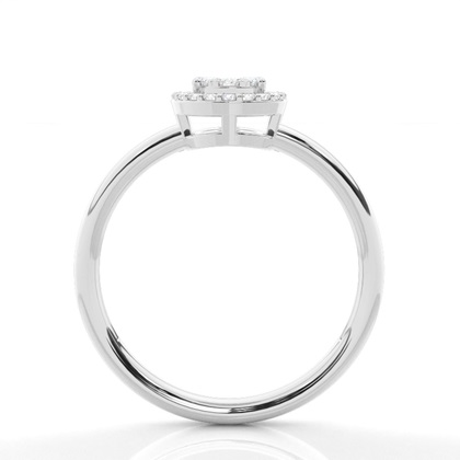 Unsichtbare Zinkeneinstellung Runder Diamantclusterring