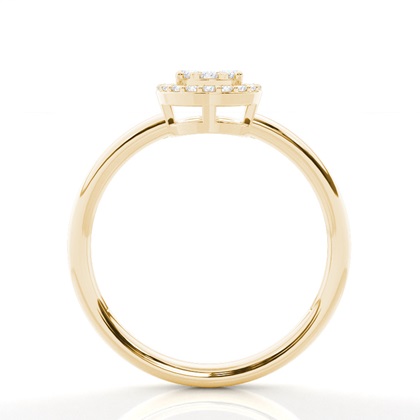 Unsichtbare Zinkeneinstellung Runder Diamantclusterring