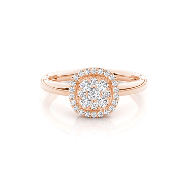 Invisible Prong Setting Round Diamond Cluster Ring