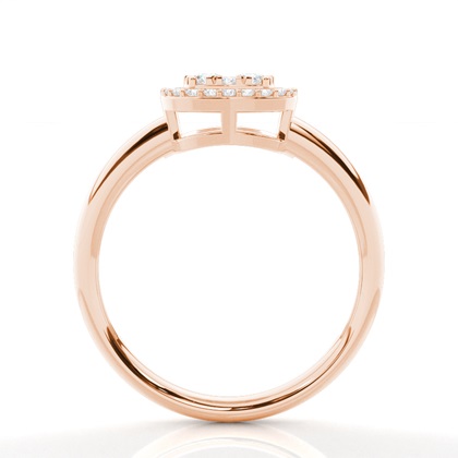 Unsichtbare Zinkeneinstellung Runder Diamantclusterring