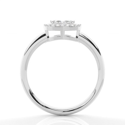 Unsichtbare Zinkeneinstellung Runder Diamantclusterring