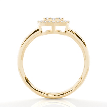 Unsichtbare Zinkeneinstellung Runder Diamantclusterring