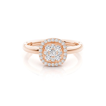 Rose Gold Cluster Diamond Engagement Rings
