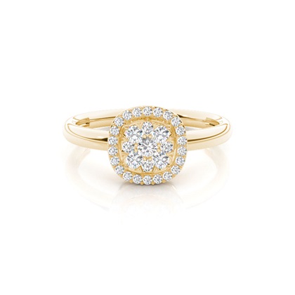 Yellow Gold Cluster Diamond Engagement Rings