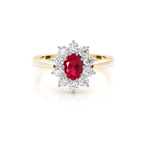 Oval Halo Ruby Engagement Ring