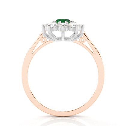 Ovaler Halo Smaragd Verlobungsring