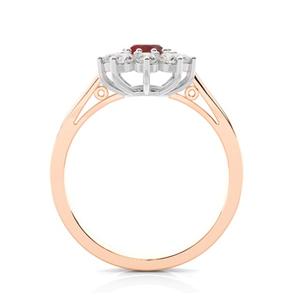 Ovaler Halo Rubin Verlobungsring