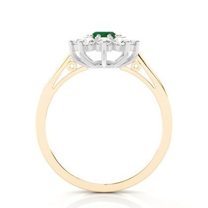 Ovaler Halo Smaragd Verlobungsring