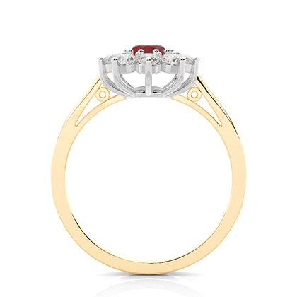 Ovaler Halo Rubin Verlobungsring