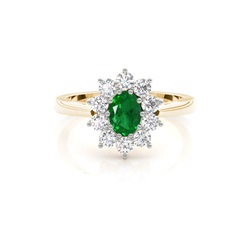 Oval Halo Emerald Engagement Ring