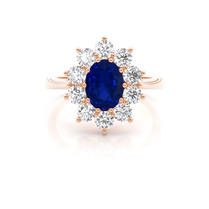 Rose Gold Sapphire Diamond Engagement Rings