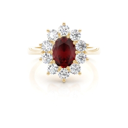 Oval Halo Ruby Engagement Ring