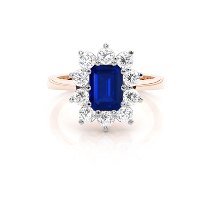 Rose Gold Sapphire Diamond Engagement Rings