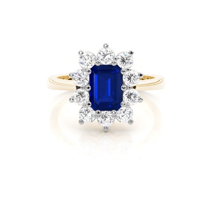 Yellow Gold Sapphire Diamond Engagement Rings