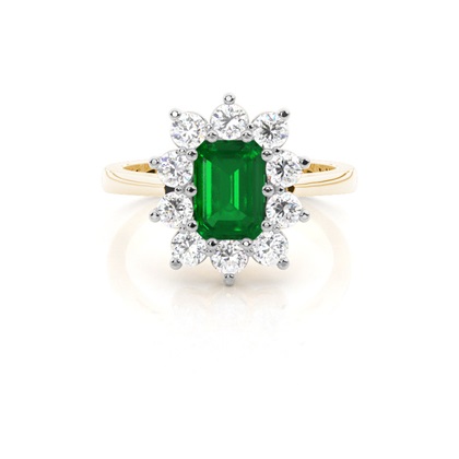 Yellow Gold Gemstone Diamond Engagement Rings