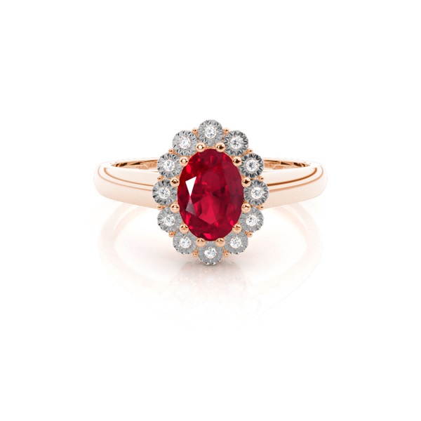 Oval Halo Ruby Engagement Ring