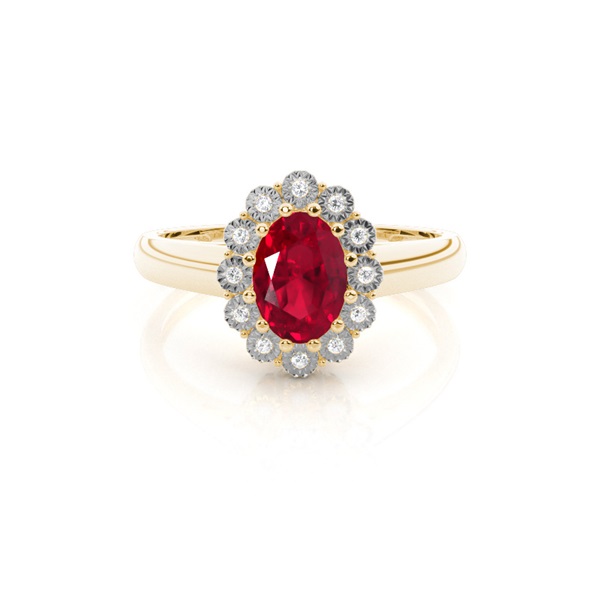 Oval Halo Ruby Engagement Ring