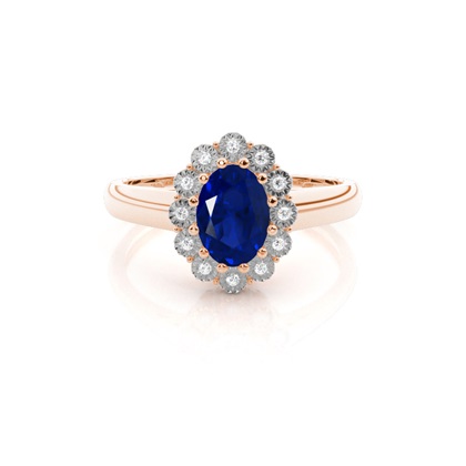 Rose Gold Sapphire Diamond Engagement Rings